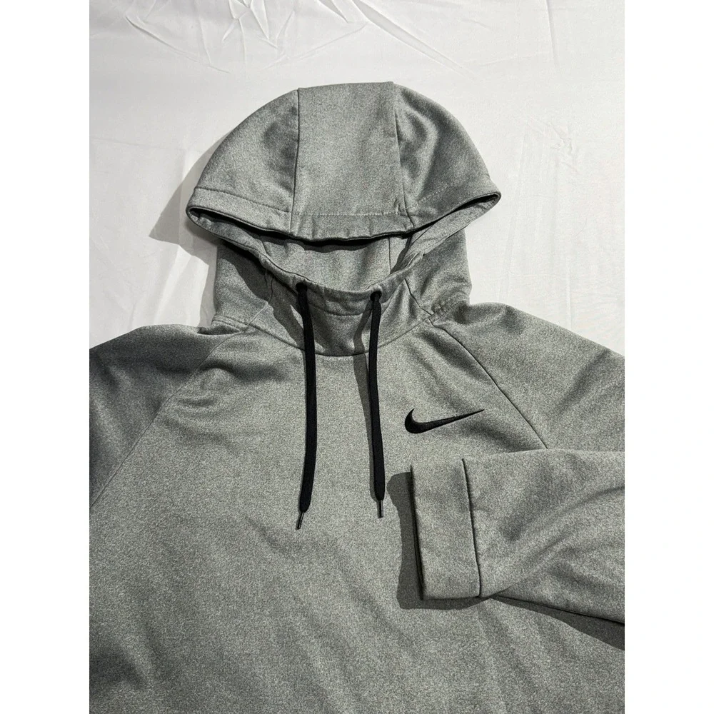 Nike Dri Fit‎ Logo Athletic Fit Hoodie Sweatshirt (Men's Small) Gray